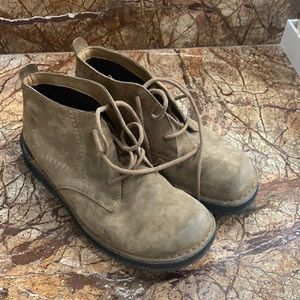 Brown micro suede ankle boots